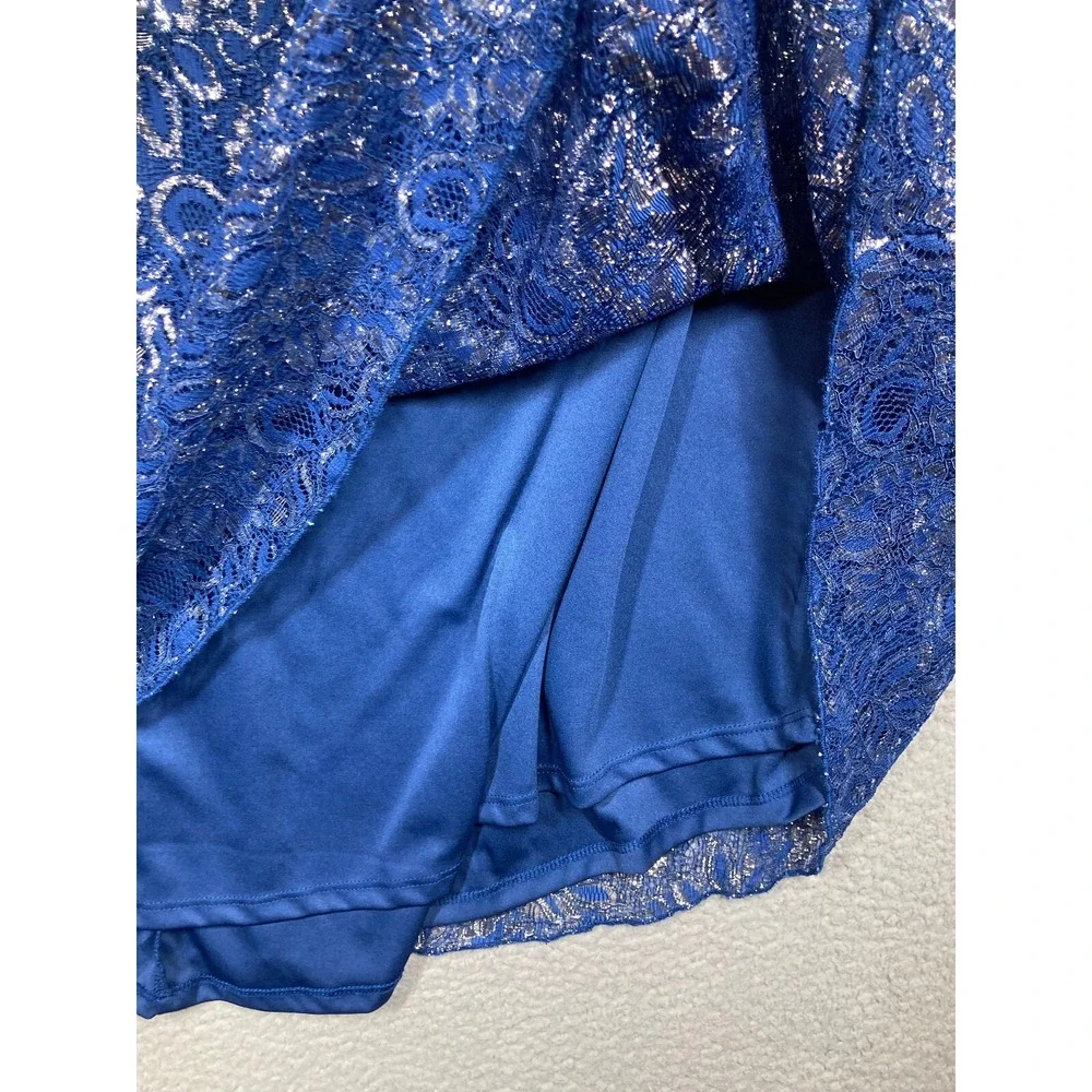 LuLaRoe Skirt Womens Small Blue‎ Lace Maxi Lined Metallic Feminine Cyber Goth